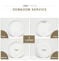 Vente en gros d'usine, assiettes à dîner en céramique blanche personnalisées imprimées de 7 à 10 pouces, vaisselle en grès pour utilisation en restaurant