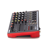 Console de mixage professionnelle 6 canaux Bt Console de mixage numérique avec effet de réverbération karaoké USB Live Interface Mixer