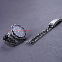 Bracelets jubilés à extrémité incurvée creuse en argent de 22mm Bracelet de montre de luxe en acier inoxydable avec fermoir Oyster pour Orient Kamasu