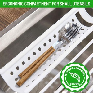 <span class=keywords><strong>Escurridor</strong></span> de platos enrollable <span class=keywords><strong>multiusos</strong></span> sobre el fregadero, <span class=keywords><strong>escurridor</strong></span> de platos de cocina <span class=keywords><strong>plegable</strong></span>, <span class=keywords><strong>escurridor</strong></span> enrollable de acero inoxidable - Product Image 3