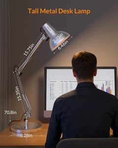 Adjustable Goose Neck Architect <b>Table</b> Lamp Swing Arm Desk Lamp with <b>Clamp</b>, Eye-Caring Reading Lamp for Nail Art and Salong - Product Image 2