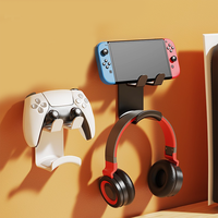 Support de rangement suspendu pour casque et manette de jeu 2 en 1, sans perçage, support universel pour périphériques de jeu PS3/PS4/PS5/Xbox/Switch