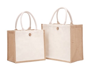 Custom Printed Reusable Gift Beach Shopping Burlap Jute <b>Tote</b> Bags for Grocery Crafts Birthday Parties Wedding - Product Image 3