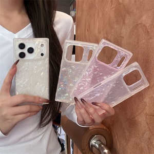 Funda Protectora para Teléfono con Diseño Simple de Concha Rectangular en TPU para iPhone 17 16 15 14 Pro Max, Funda de Mármol para iPhone 17 - Product Image 2