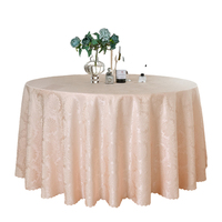 Nappe ronde en jacquard rose, de haute qualité, résistante, élégante, en polyester, nappe blanche de luxe pour les fêtes