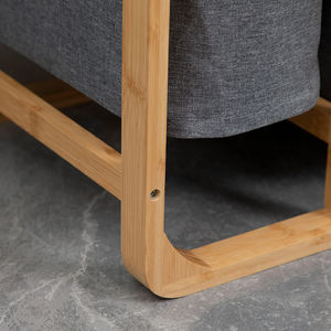 Cesta de lavandería portátil de bambú mejorada con particiones Bolsas de almacenamiento de <span class=keywords><strong>ropa</strong></span> <span class=keywords><strong>sucia</strong></span> para niños para organización de baño - Product Image 3