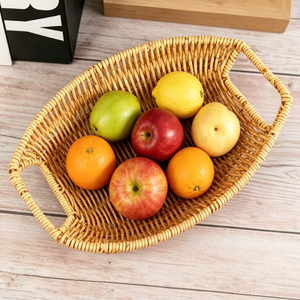 Cesti Portaoggetti Boho Fatti a Mano a Forma di Barca in Paglia, Plastica, Rattan Intrecciato per Pane, Frutta e Picnic, per Cucina e Tavolo da Pranzo - Product Image 4