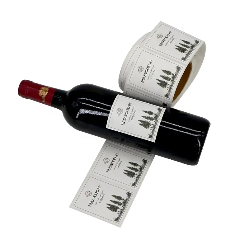 와인 병에 대한 맞춤형 자체 접착 라벨 롤 스티커, 홀로그램 자체 라벨 없음 와인