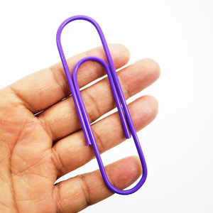 Clips de papier colorés 100 mm, revêtement plastique, fournitures de bureau, grande taille, couleurs mélangées - Product Image 2