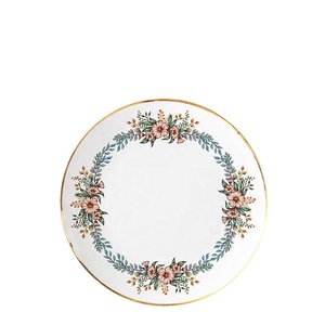 Wholesale Tropical Vintage Style Turkish Bone China Dish Porcelain <b>Dinnerware</b> Party Plates - Product Image 4