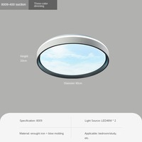 Design Moderne Ciel Bleu Et Nuages Blancs Motif 48W60W Décoration de Maison Plafonnier LED Intelligent