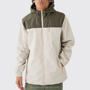 Manufacturer Custom Logo Sports Gym Trucker Anorak Colour Block Hooded Zip Through Rain <strong>Cagoule</strong> Running Windbreaker Jacket <strong>Men</strong> - Product Image 6