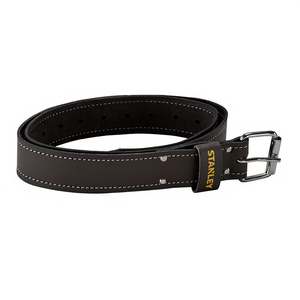 Ceinture en cuir Stanley noire de 1,5 pouce de largeur avec boucle argentée pour hommes - Product Image 2