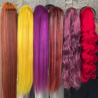 Qualité supérieure de luxe BUG # Perruque Lace Frontale HD en Cheveux Humains Couleur Blonde 350, Densité Maximale, Longueur Authentique
