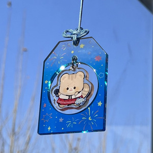 Breloques Omamori en acrylique transparent personnalisées en gros à bas prix, sac porte-bonheur avec pendentif de prière et de vœux – Fabricant - Product Image 3