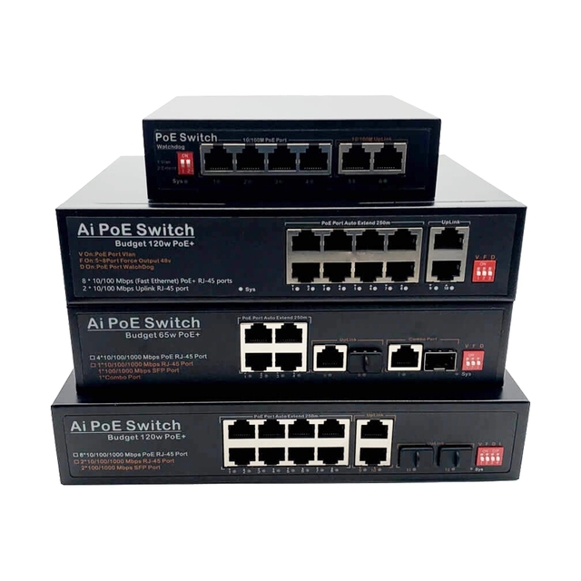 High-quality Industrial Network Switch 2 4 8 16 24-port 10/100Mbps Unmanaged Poe Switch