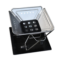 Barbecue pliable d'extérieur, poêle de camping à 3 niveaux, chauffage au charbon de bois réglable en hauteur
