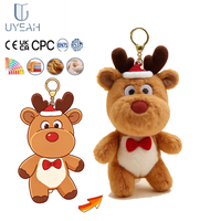 Porte-clés en peluche personnalisé UYEAH OEM/ODM, ours, cerf, chat, jouet animal souple pour enfants, avec logo personnalisé