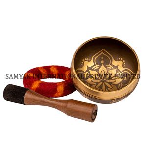 Bol chantant tibétain fait à la main 7 métaux Bronze sculpture gravé prix usine Yoga méditation thérapie par le son Souvenir - Product Image 6