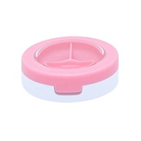 Étui compact cosmétique rond à 3 compartiments de 9 g, vide, avec miroir intégré