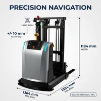 Robot de palettisation autonome 1.4T AGV CQD-1400, chariot élévateur sans conducteur à laser SLAM pour allées étroites, capacité de levage de 3 m, pour la logistique d'entrepôt