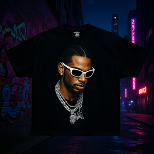 T-shirt Oversize Boxy con Stampa Grafica Iced Out Chains, Girocollo Streetwear Y2K, da Uomo, Manica Corta, 100% Cotone Jersey - Product Image 2