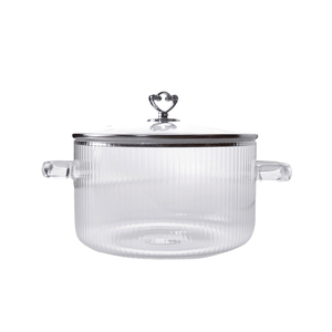 Casserole en verre résistant à la chaleur avec couvercle, cuisson non toxique et saine - Product Image 1