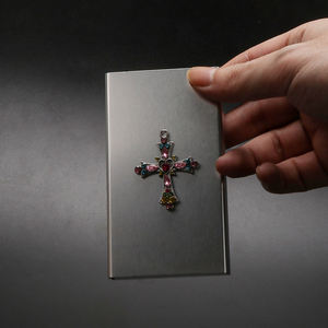 Étui à cigarettes en alliage d'aluminium Erliao avec motifs géométriques, artisanal, en métal, pour fumer - Product Image 3