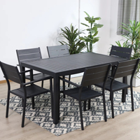 Table à manger à cadre en aluminium de meilleur prix de qualité avec 6 chaises table et chaises d'extérieur imperméables ensemble de salle à manger de jardin