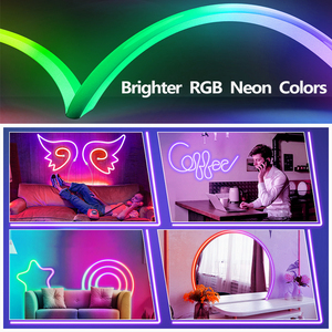 LEDEAST HX-W06 DC24V RGB 5m 10m Tuya APP Control Remoto Inteligente Control de Música Personalizado Luz de Neón LED de Silicona Flexible para Sala de Estar - Product Image 3