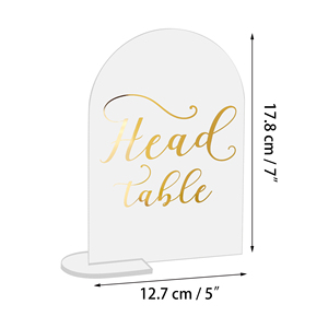 16PCS Gold Foil Printed 5x7" Acrylic Display Signs & Holders Frosted Arch <b>Wedding</b> <b>Table</b> <b>Numbers</b> With Stands <b>for</b> Reception - Product Image 3