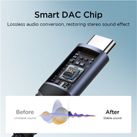 Adaptateur audio USB-C vers 3,5 mm, dongle jack auxiliaire Type-C pour casque, câble numérique Hi-Fi DAC 16 bits 48 kHz pour iPhone 17 Gris