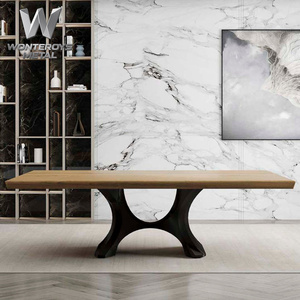 Pieds de table à manger <span class=keywords><strong>en</strong></span> fer rustique industriel pour plateau <span class=keywords><strong>en</strong></span> bois massif, marbre ou pierre, accessoires de meubles - Product Image 2