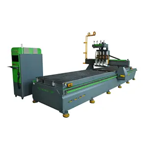 atc wood cnc router 1325/1530 cnc milling machine woodworking Double Station Straight Line Wood Furniture Cabinet Door Making