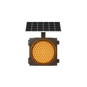 Feux de signalisation LED clignotants alimentés par <span class=keywords><strong>batterie</strong></span> solaire jaune de haute qualité de 200mm - Product Image 4