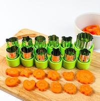 RVS fruit- en groentesnijder, 12-delige DIY koekjesvormpjes, dierenvormen, op maat gemaakte afmetingen voor thuis & keuken