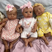 Poupées reborn en silicone réaliste de 18 pouces, peau brun foncé, anatomiquement correctes, bouche ouverte, faites à la main, Afro-américaines, Muneca