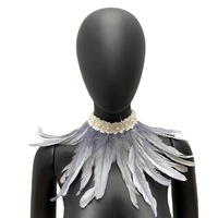 Écharpe unisexe pour enfants Yt080, 28 couleurs, plumes, style gothique, cache-cou transfrontalier, accessoire de mascarade d'Halloween