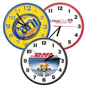 Horloges murales en verre avec cadre en métal durable et logo personnalisé, cadran personnalisé - Cadeau promotionnel multifonctionnel - Product Image 4