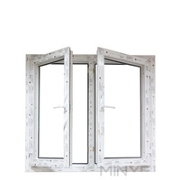Ventana Abatible de PVC de Ahorro Energético con Doble Acristalamiento para Villa/Dormitorio, Insonorizada y Resistente a la Intemperie