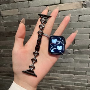 Di lusso in acciaio inox regolabile triangolo quadrato braccialetto di diamanti gioielli orologio di ricambio per <span class=keywords><strong>Apple</strong></span> <span class=keywords><strong>wach</strong></span> serie - Product Image 6
