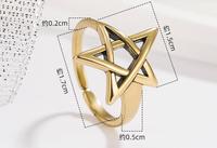 Bague pentagramme en bronze de style vintage pour femme