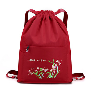 Bolsa de Deporte Impermeable Plegable con Cordón, para Separación de Artículos Secos y Húmedos, con Bordado, para Viajes y Fitness - Product Image 4