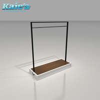 Étagère de présentation en bois pour magasin de vêtements personnalisés, support de suspension pour vêtements pour hommes avec éclairage LED