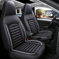 Fundas de Asiento de Coche Universales de PVC Protectoras en Negro y Rojo para Toyota Corolla Camry, Juego Completo Impermeable de Poliuretano
