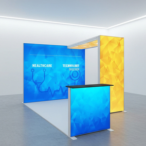 Stand d'exposition modulaire en tissu de Chine 20x20 avec mur graphique en tissu tendu double face - Product Image 2