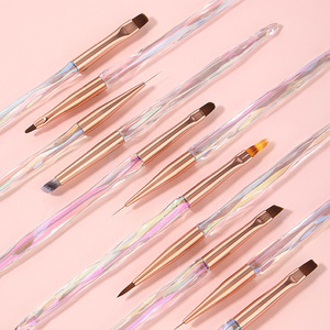 11Pcs Nail Art Liner <b>Brush</b> Set Acrylic Handle Ombre Gel Painting Pen Clear Nail <b>Brush</b> OEM ODM - Product Image 5
