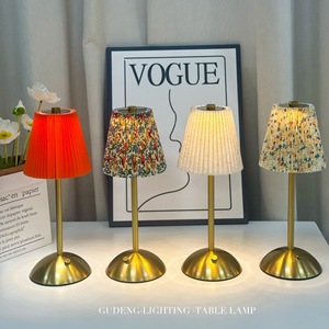 Cross-border minimalist pastoral pleated fabric night light, home decor, <b>bedside</b> <b>table</b> lamp, stylish atmosphere. - Product Image 3