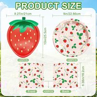 Assiettes et serviettes à thème fraise, décorations d'anniversaire, ensemble de vaisselle pour fête d'été, baby shower, fête sur le thème du premier fruit, fournitures pour fête sur le thème du premier fruit