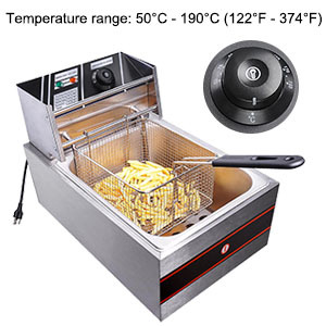 <span class=keywords><strong>Friggitrice</strong></span> Elettrica Professionale da Tavolo in Acciaio Inox 6L 2500W per Pollo e Patatine Fritte - Product Image 2